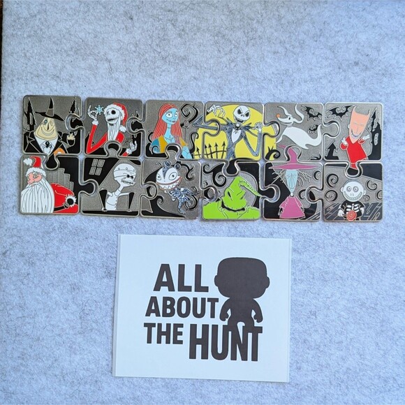 Nightmare Before Christmas Character Connection Puzzle Pin Set Chasers Complete - Picture 1 of 4